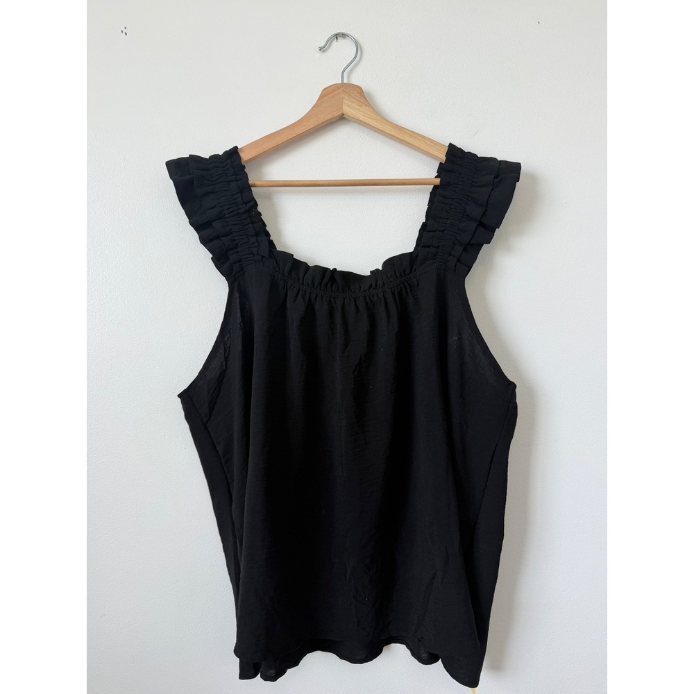 KFUBUO Women's Ruffle Pajama Tank Top – Black – Size 2X – NWT - Picture 2 of 6